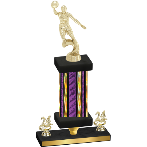 Premium Single Purple Glacier Year Basketball Trophy