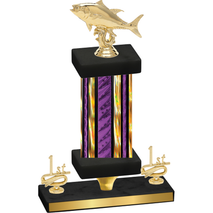 Premium Single Purple Glacier First Place Fishing Trophy