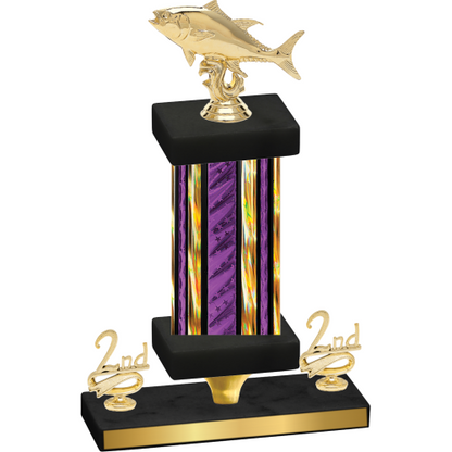 Premium Single Purple Glacier Second Place Fishing Trophy