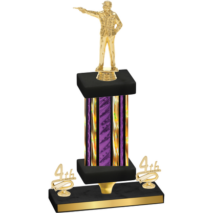 Premium Single Purple Glacier Fourth Place Shooter Trophy