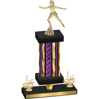 Premium Single Purple Glacier First Place Skater Trophy