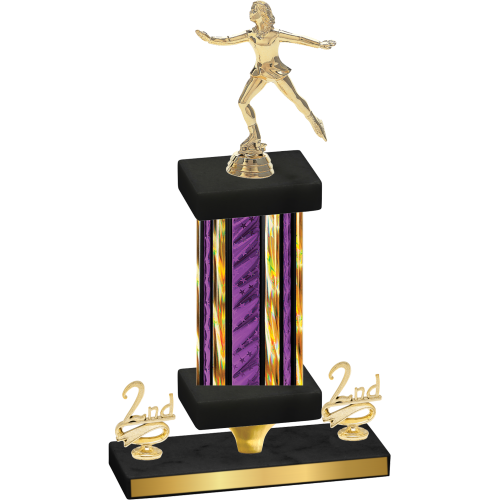 Premium Single Purple Glacier Second Place Skater Trophy