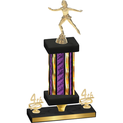 Premium Single Purple Glacier Fourth Place Skater Trophy