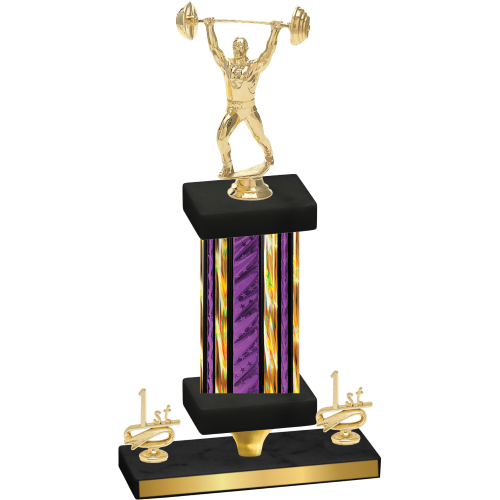 Premium Single Purple Glacier First Place Weights Trophy