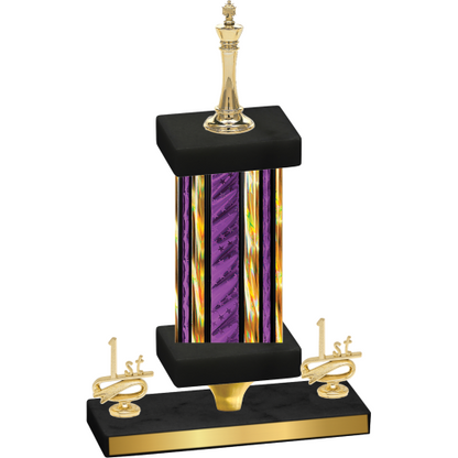 Premium Single Purple Glacier First Place Chess Trophy