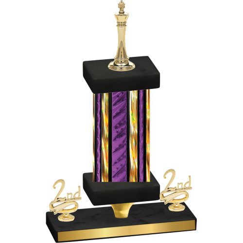 Premium Single Purple Glacier Second Place Chess Trophy