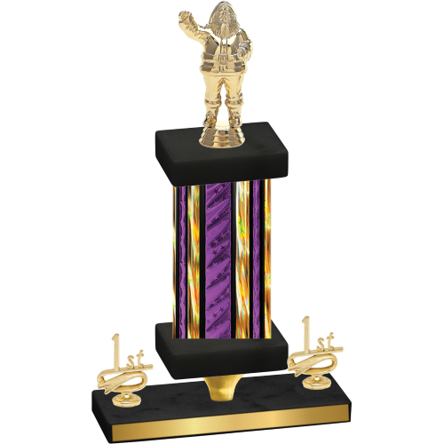 Premium Single Purple Glacier First Place Holiday Trophy