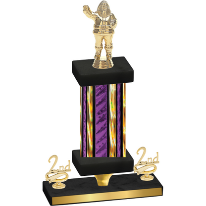 Premium Single Purple Glacier Second Place Holiday Trophy