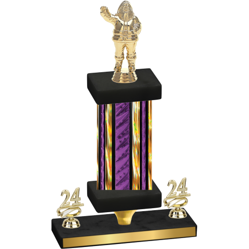 Premium Single Purple Glacier Year Holiday Trophy