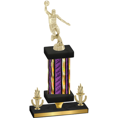 Premium Single Purple Glacier Victory Basketball Trophy