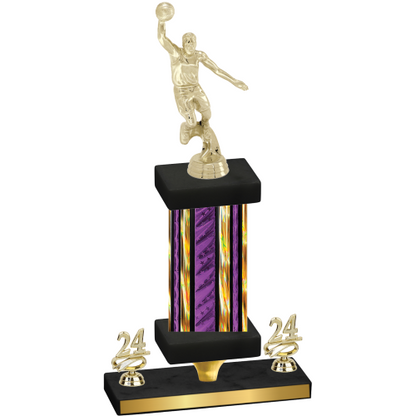 Premium Single Purple Glacier Year Basketball Trophy