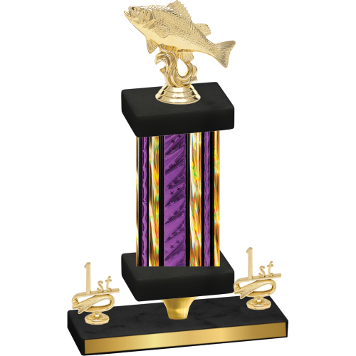 Premium Single Purple Glacier First Place Fishing Trophy