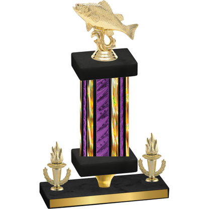 Premium Single Purple Glacier Victory Fishing Trophy