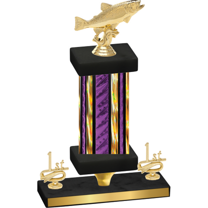 Premium Single Purple Glacier First Place Fishing Trophy