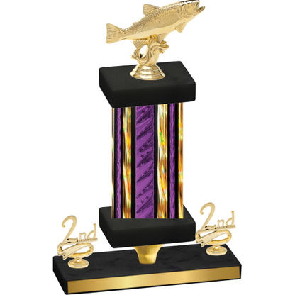 Premium Single Purple Glacier Second Place Fishing Trophy