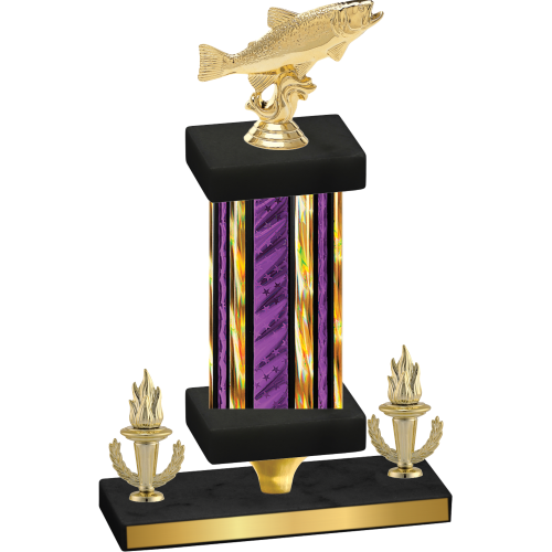 Premium Single Purple Glacier Victory Fishing Trophy