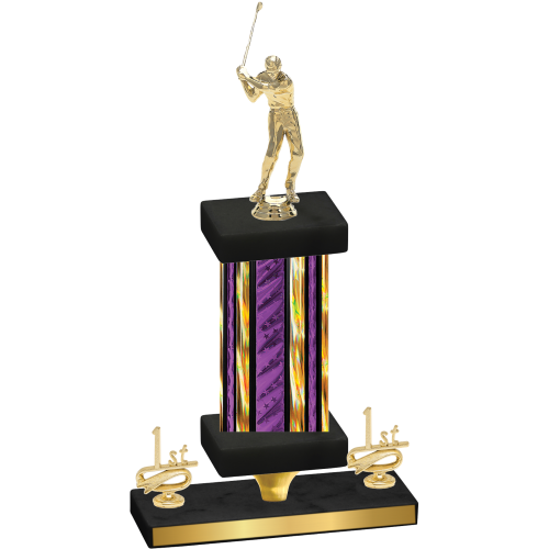 Premium Single Purple Glacier First Place Golf Trophy