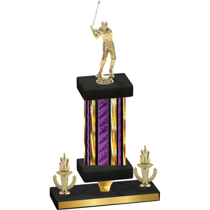 Premium Single Purple Glacier Victory Golf Trophy