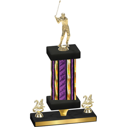 Premium Single Purple Glacier Year Golf Trophy