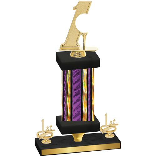 Premium Single Purple Glacier First Place Golf Trophy