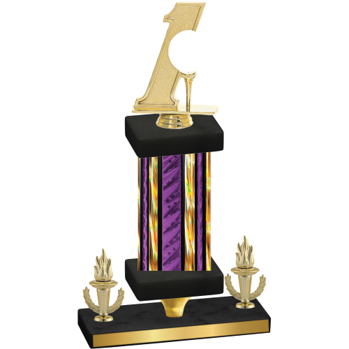 Premium Single Purple Glacier Victory Golf Trophy