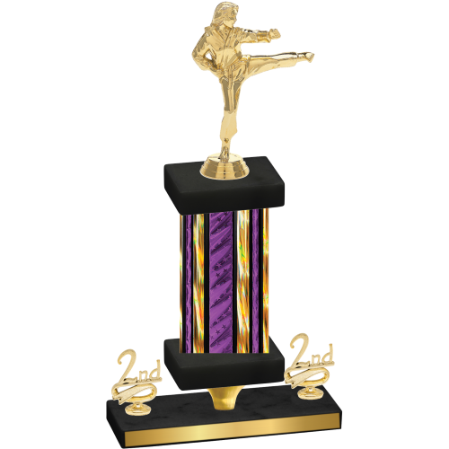 Premium Single Purple Glacier Second Place Karate Trophy