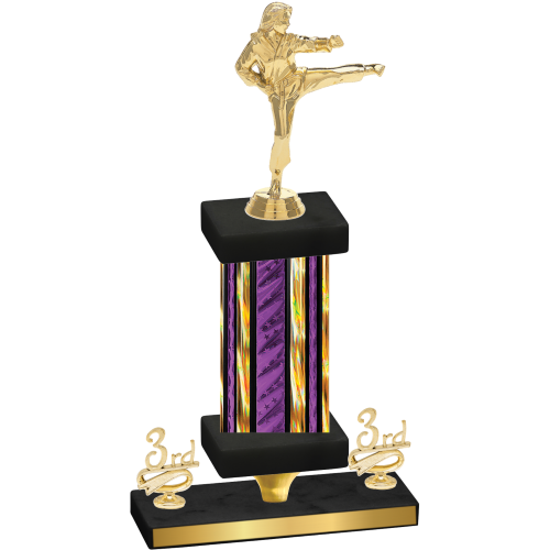 Premium Single Purple Glacier Third Place Karate Trophy