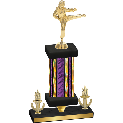 Premium Single Purple Glacier Victory Karate Trophy