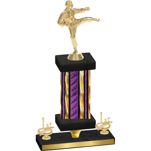 Premium Single Purple Glacier First Place Karate Trophy