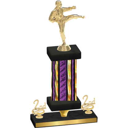 Premium Single Purple Glacier Second Place Karate Trophy