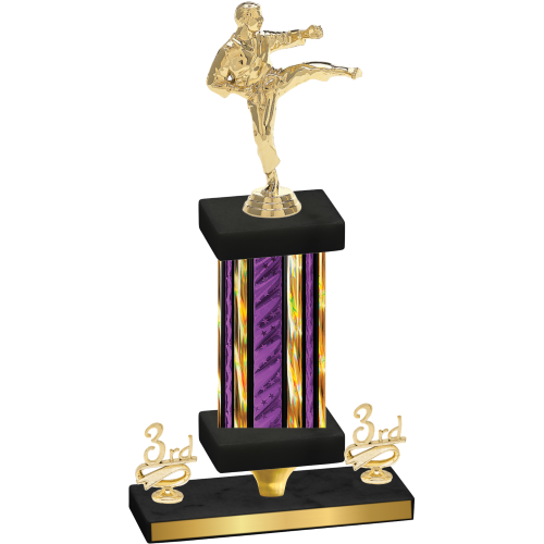 Premium Single Purple Glacier Third Place Karate Trophy