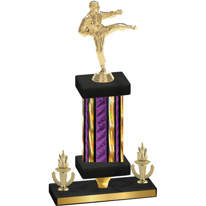 Premium Single Purple Glacier Victory Karate Trophy