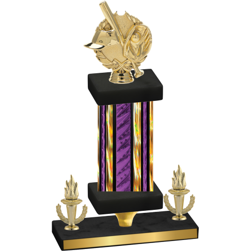 Premium Single Purple Glacier Victory Baseball Trophy