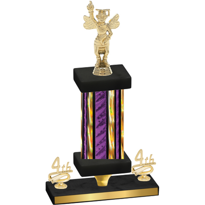 Premium Single Purple Glacier Fourth Place Academics Trophy