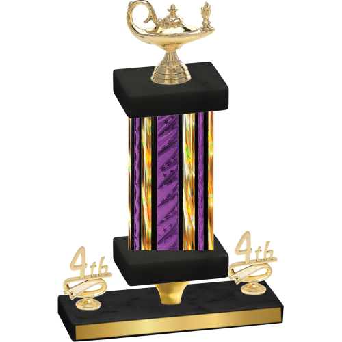 Premium Single Purple Glacier Fourth Place Academics Trophy