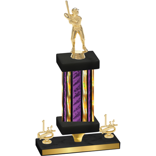 Premium Single Purple Glacier First Place Baseball Trophy