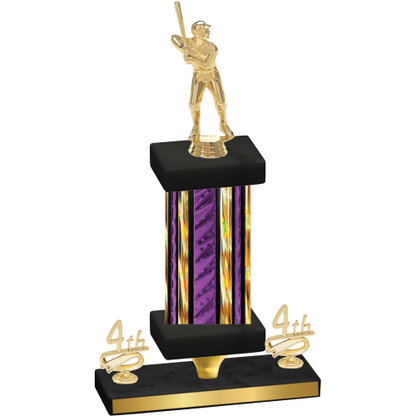 Premium Single Purple Glacier Fourth Place Baseball Trophy
