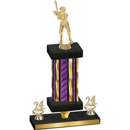 Premium Single Purple Glacier Year Baseball Trophy