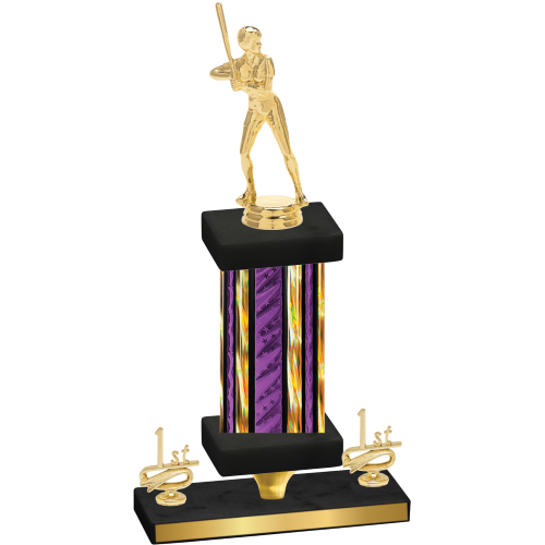 Premium Single Purple Glacier First Place Softball Trophy