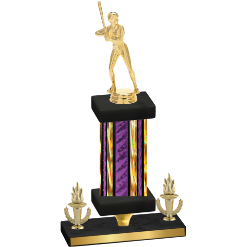 Premium Single Purple Glacier Victory Softball Trophy