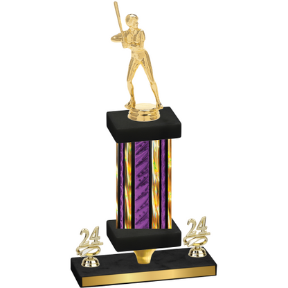 Premium Single Purple Glacier Year Softball Trophy