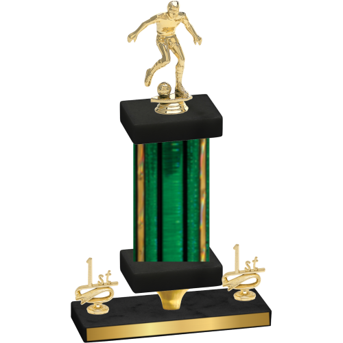 Premium Single Green Glacier First Place Soccer Trophy