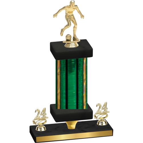 Premium Single Green Glacier Year Soccer Trophy