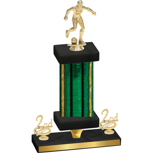 Premium Single Green Glacier Second Place Soccer Trophy