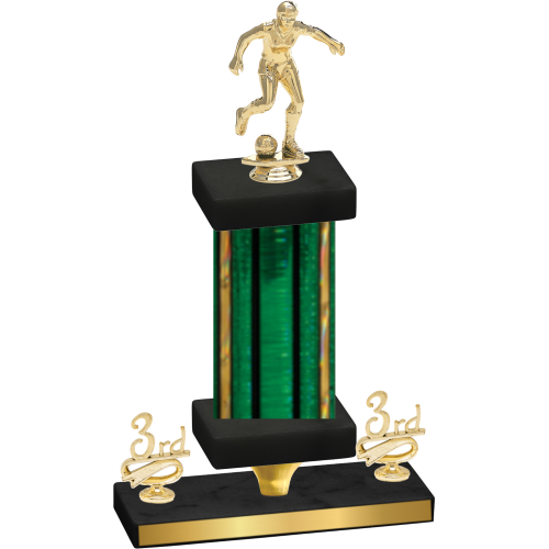 Premium Single Green Glacier Third Place Soccer Trophy