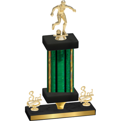 Premium Single Green Glacier Third Place Soccer Trophy