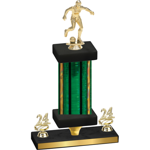 Premium Single Green Glacier Year Soccer Trophy