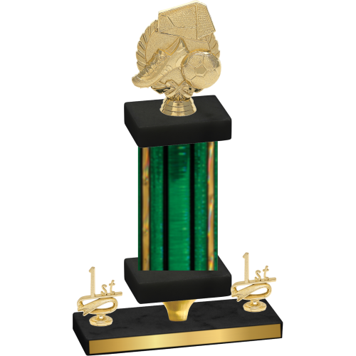 Premium Single Green Glacier First Place Soccer Trophy