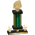 Premium Single Green Glacier Third Place Soccer Trophy