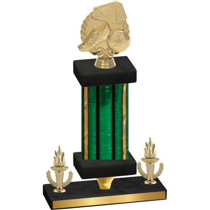 Premium Single Green Glacier Victory Soccer Trophy